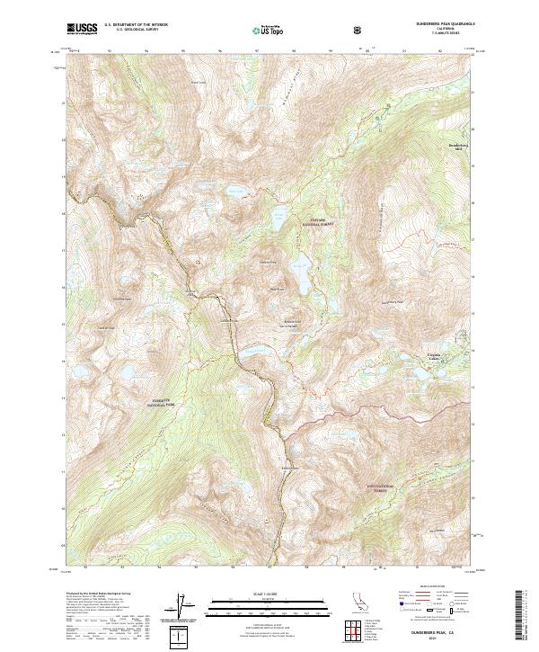 Dunderberg Peak, CA — USGS 7.5-minute topo (2021)