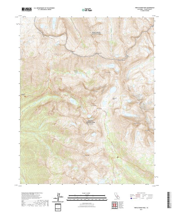 Triple Divide Peak, CA — USGS 7.5-minute topo (2021)