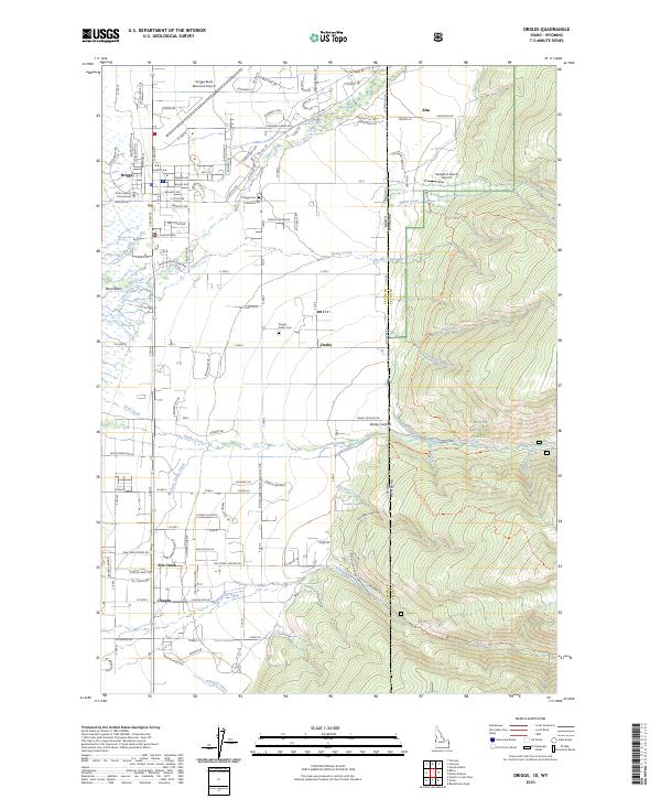 Driggs, ID-WY — USGS 7.5-minute topo (2023)