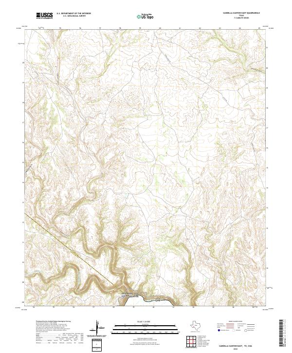 Candilla Canyon East, TX,COA, US — USGS 7.5-minute topo (2022)