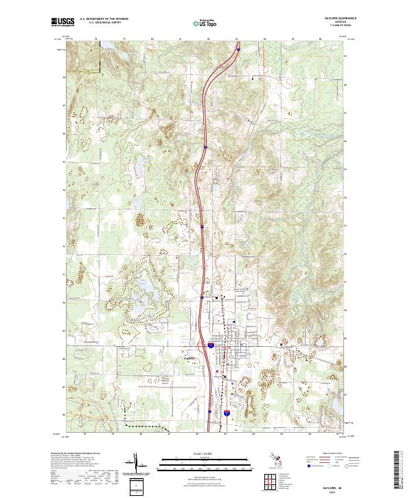 Gaylord, MI — USGS 7.5-minute topo (2023)