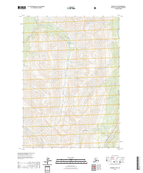 Seward D-7 SW, AK — USGS 7.5-minute topo (2023)