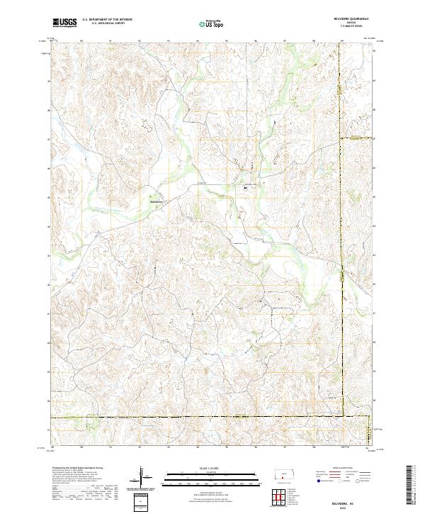 Belvidere, KS — USGS 7.5-minute topo (2022)