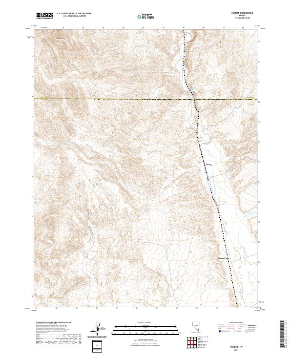 Farrier, NV — USGS 7.5-minute topo (2021)