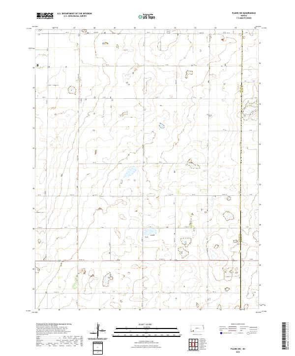 Plains SW, KS — USGS 7.5-minute topo (2022)