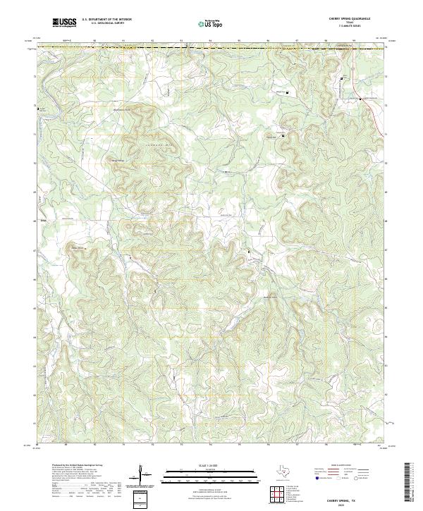 Cherry Spring, TX — USGS 7.5-minute topo (2023)