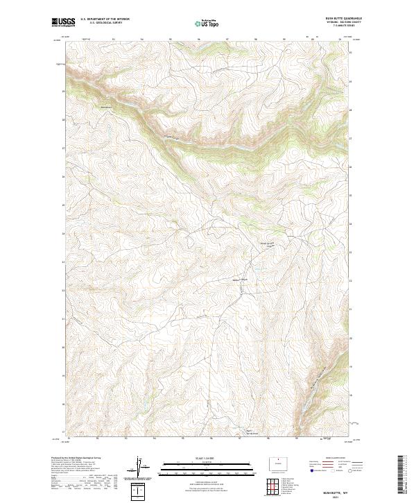 Bush Butte, WY — USGS 7.5-minute topo (2021)