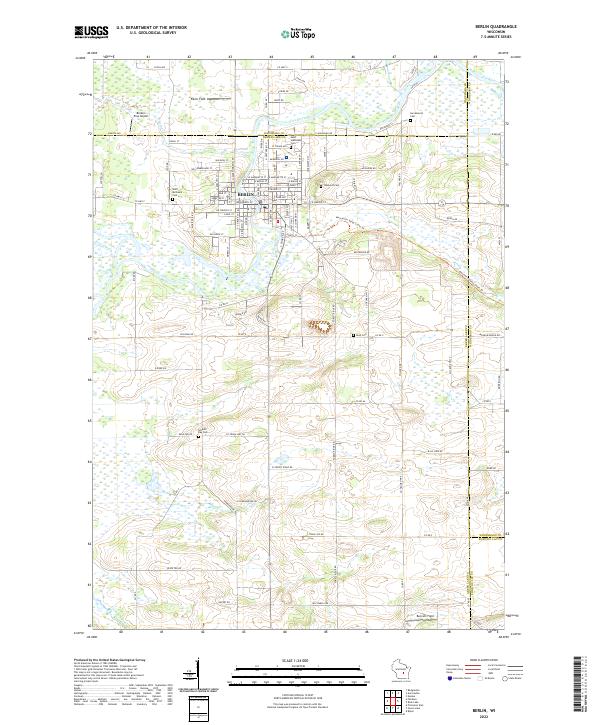 Berlin, WI — USGS 7.5-minute topo (2022)