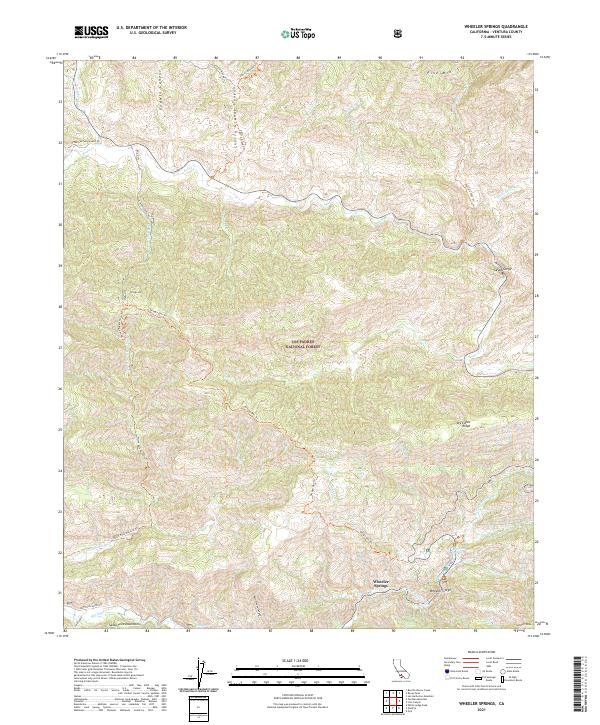 Wheeler Springs, CA — USGS 7.5-minute topo (2021)