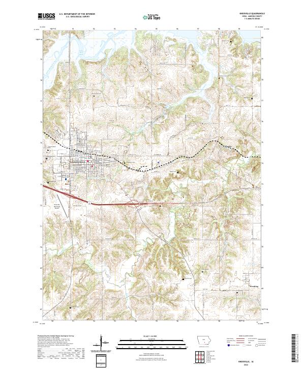 Knoxville, IA — USGS 7.5-minute topo (2022)