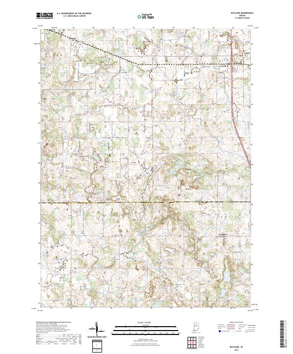 Rutland, IN — USGS 7.5-minute topo (2022)