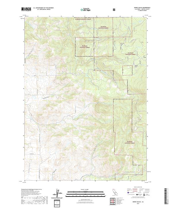 Dewey Gulch, CA — USGS 7.5-minute topo (2021)