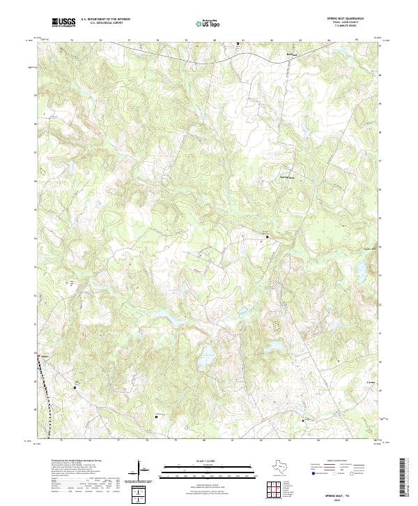 Spring Seat, TX — USGS 7.5-minute topo (2022)