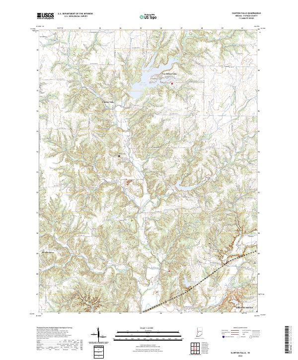 Clinton Falls, IN — USGS 7.5-minute topo (2022)