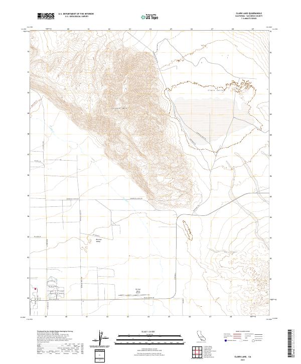 Clark Lake, CA — USGS 7.5-minute topo (2021)