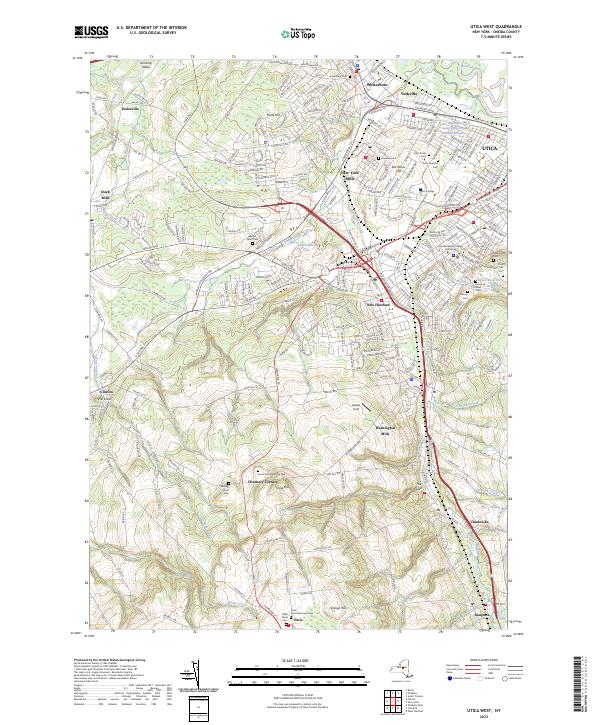 Utica West, NY — USGS 7.5-minute topo (2023)