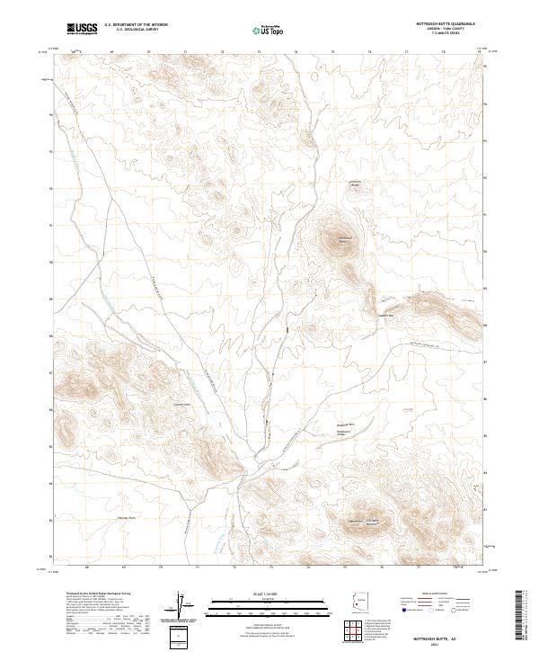 Nottbusch Butte, AZ — USGS 7.5-minute topo (2021)