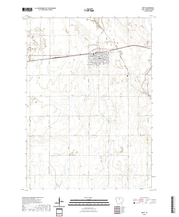 Britt, IA — USGS 7.5-minute topo (2022)