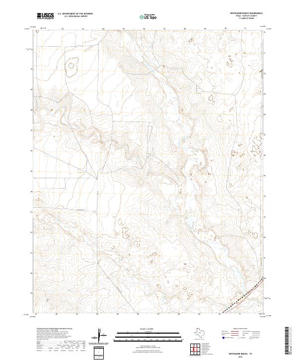 Whiteaker Ranch, TX — USGS 7.5-minute topo (2022)