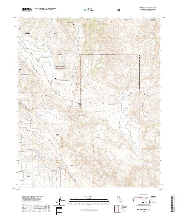 Butterfly Peak, CA — USGS 7.5-minute topo (2021)