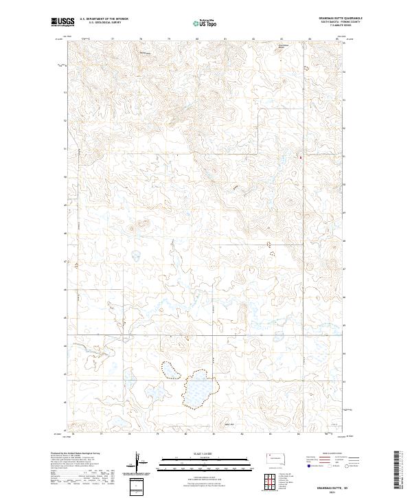 Grandmas Butte, SD — USGS 7.5-minute topo (2021)