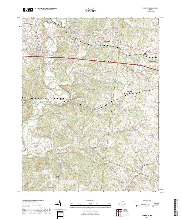 Fisherville, KY — USGS 7.5-minute topo (2022)