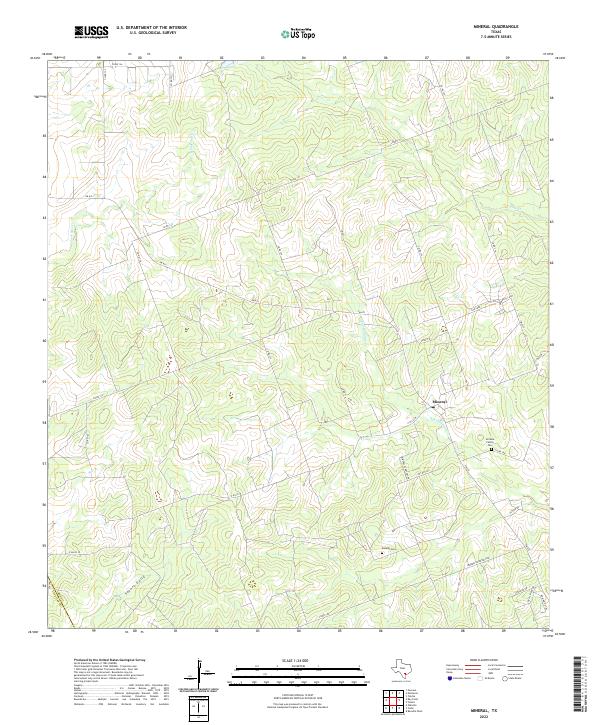 Mineral, TX — USGS 7.5-minute topo (2022)