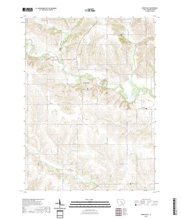 Union Mills, IA — USGS 7.5-minute topo (2022)