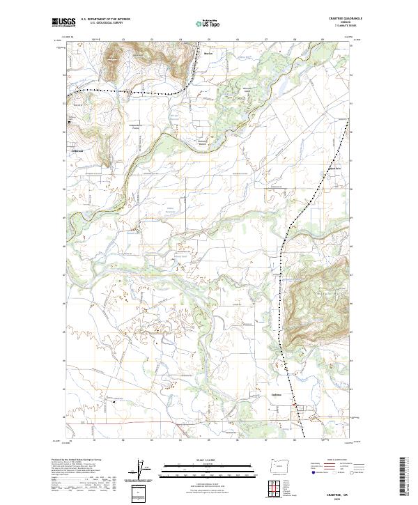 Crabtree, OR — USGS 7.5-minute topo (2023)