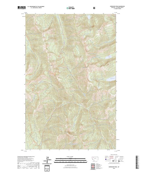 Horseshoe Peak, MT — USGS 7.5-minute topo (2024)