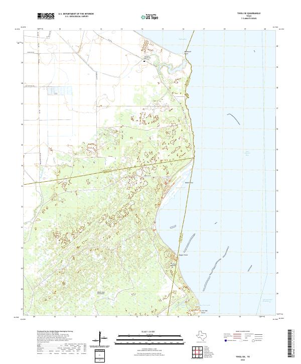 Tivoli SE, TX — USGS 7.5-minute topo (2022)