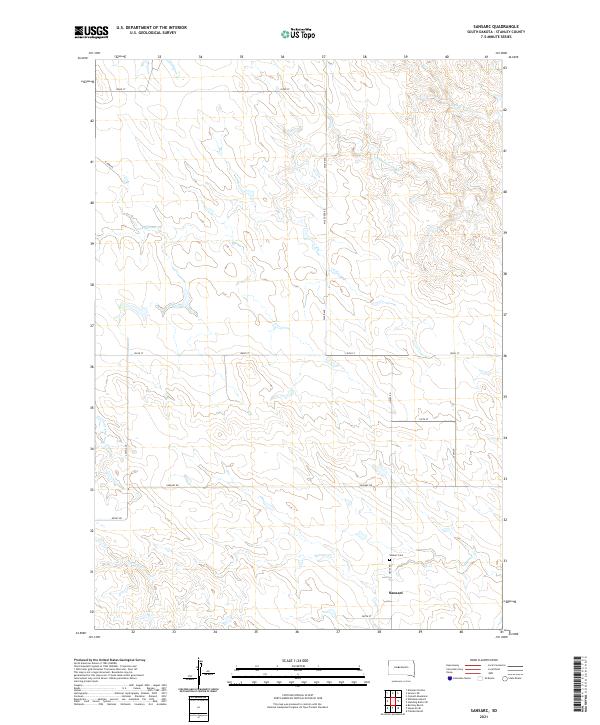 Sansarc, SD — USGS 7.5-minute topo (2021)