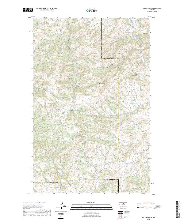 Big John Butte, MT — USGS 7.5-minute topo (2024)