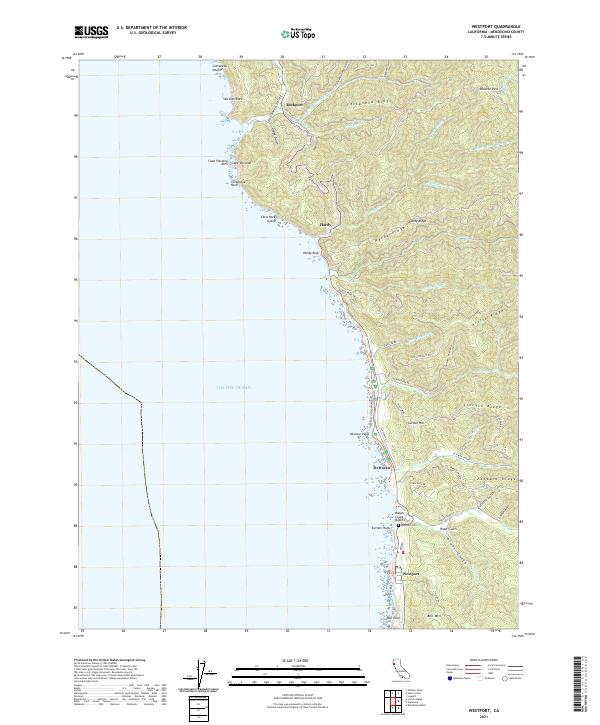 Westport, CA — USGS 7.5-minute topo (2021)