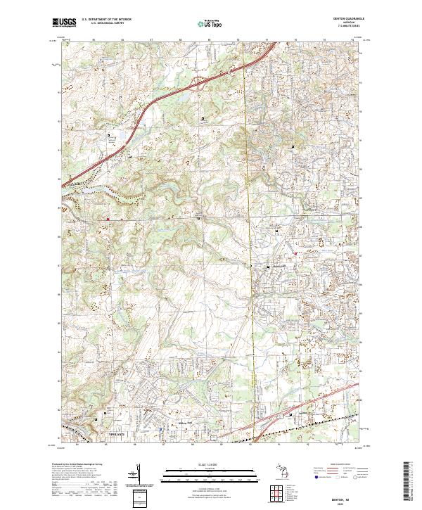 Denton, MI — USGS 7.5-minute topo (2023)