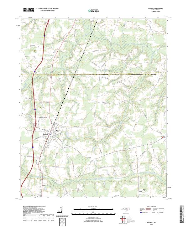 Fremont, NC — USGS 7.5-minute topo (2022)