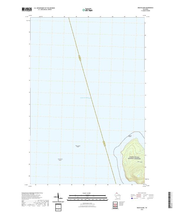Bear Island, WI — USGS 7.5-minute topo (2022)