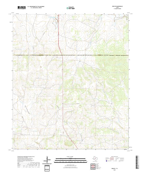 Eden SE, TX — USGS 7.5-minute topo (2022)