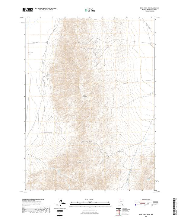 Deer Creek Peak, NV — USGS 7.5-minute topo (2021)