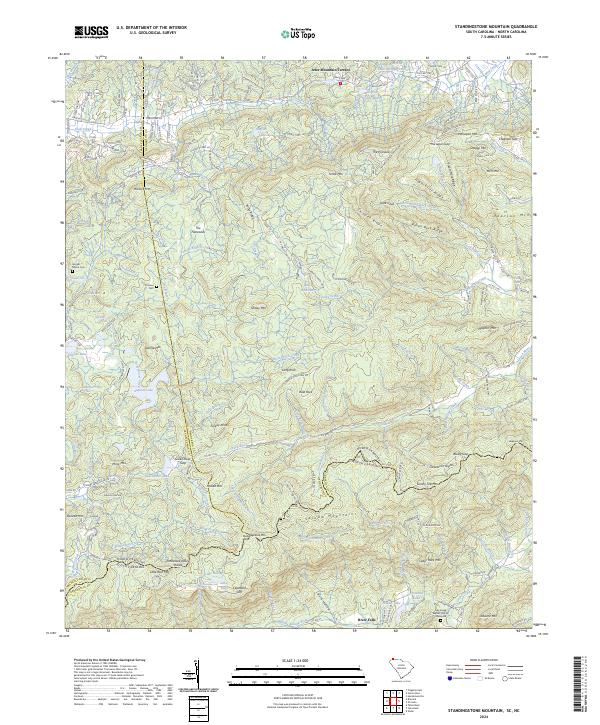 Standingstone Mountain, SC-NC — USGS 7.5-minute topo (2024)