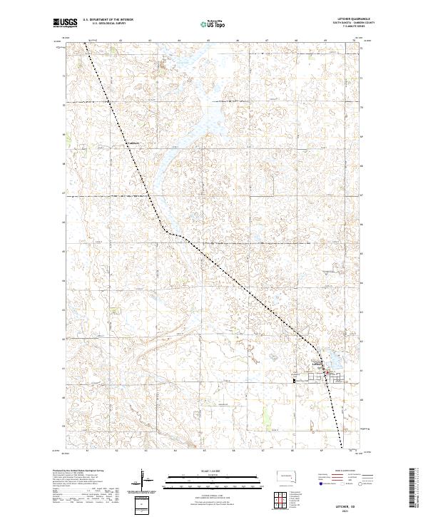 Letcher, SD — USGS 7.5-minute topo (2021)