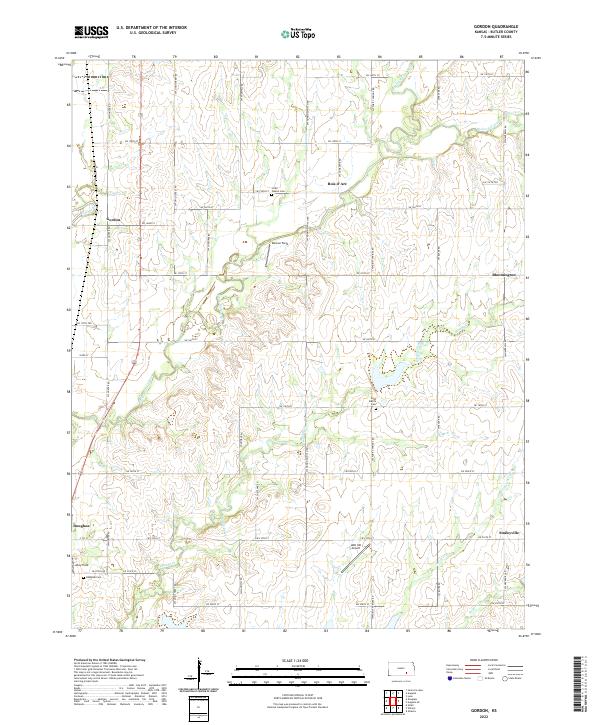 Gordon, KS — USGS 7.5-minute topo (2022)