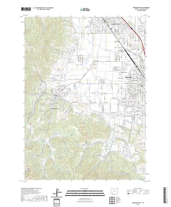 Medford West, OR — USGS 7.5-minute topo (2023)