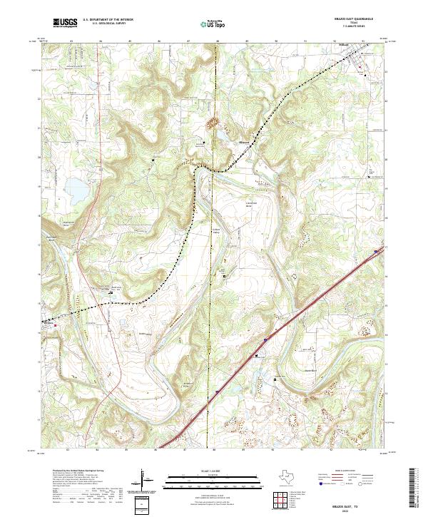 Brazos East, TX — USGS 7.5-minute topo (2022)