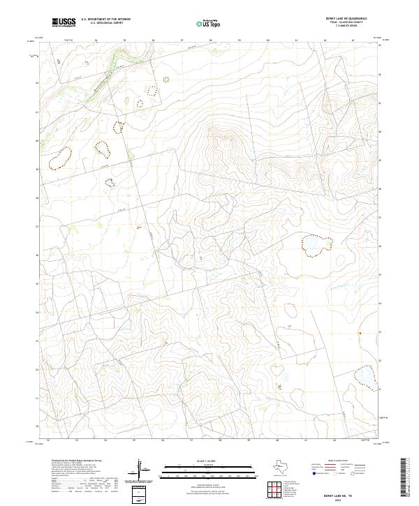 Dewey Lake NE, TX — USGS 7.5-minute topo (2022)