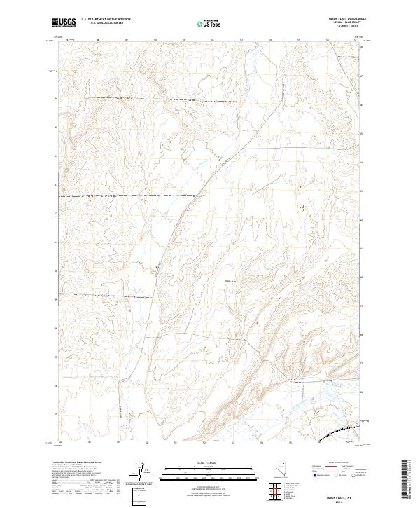 Tabor Flats, NV — USGS 7.5-minute topo (2021)
