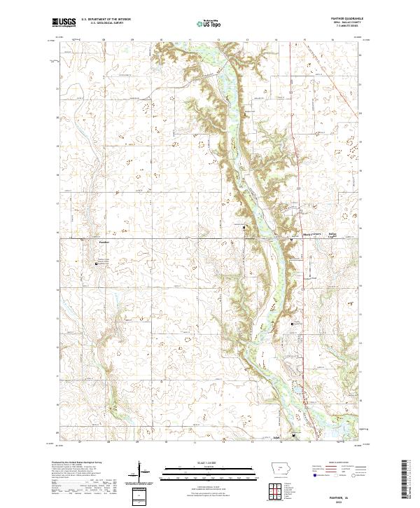 Panther, IA — USGS 7.5-minute topo (2022)