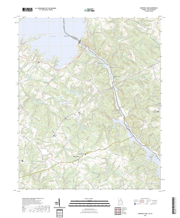 Hartwell Dam, GA-SC — USGS 7.5-minute topo (2024)