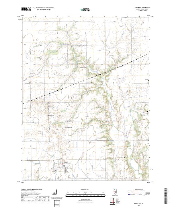 Tower Hill, IL — USGS 7.5-minute topo (2024)