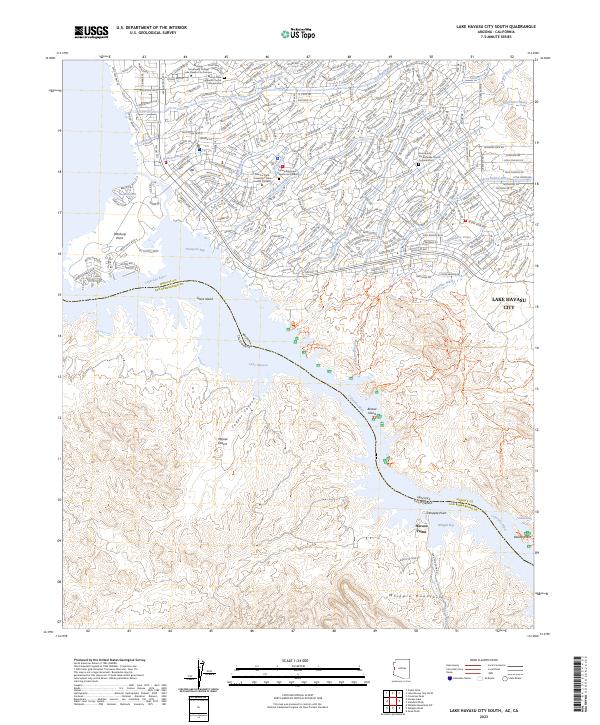 Lake Havasu City South, AZ-CA — USGS 7.5-minute topo (2023)
